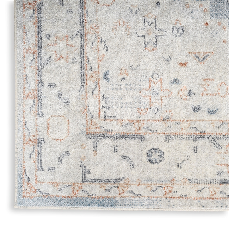 Nourison Home Astra Machine Washable 8' x 10' Light Blue Fabric Area Rug