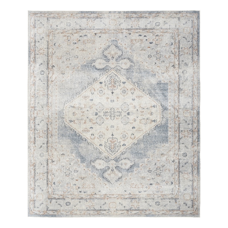 Nourison Home Astra Machine Washable 8' x 10' Light Blue Fabric Area Rug