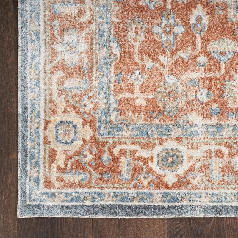 Nourison Home Astra Machine Washable 7' x 9' Denim Multicolor Fabric Area Rug