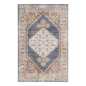 Nourison Astra Machine Washable 4' x 6' Denim Multi Vintage Indoor Rug