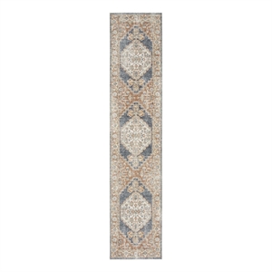 Nourison Astra Machine Washable 2'2&quot x 10' Denim Multi Vintage Indoor Rug