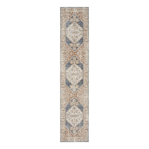 Nourison Astra Machine Washable 2'2&quot x 8' Denim Multi Vintage Indoor Rug