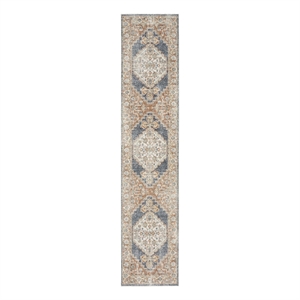 Nourison Astra Machine Washable 2'2&quot x 12' Denim Multi Vintage Indoor Rug