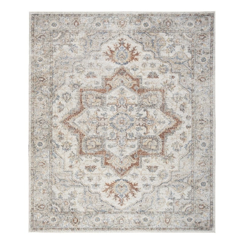 Nourison Home Astra Machine Washable 8' x 10' Gray Multicolor Fabric Area Rug