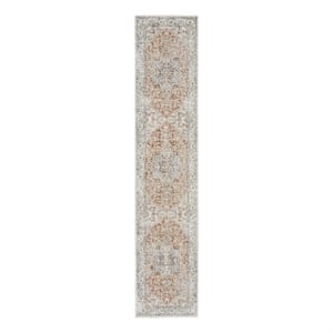 Nourison Astra Machine Washable 2'2&quot x 10' Gold/Multicolor Vintage Indoor Rug