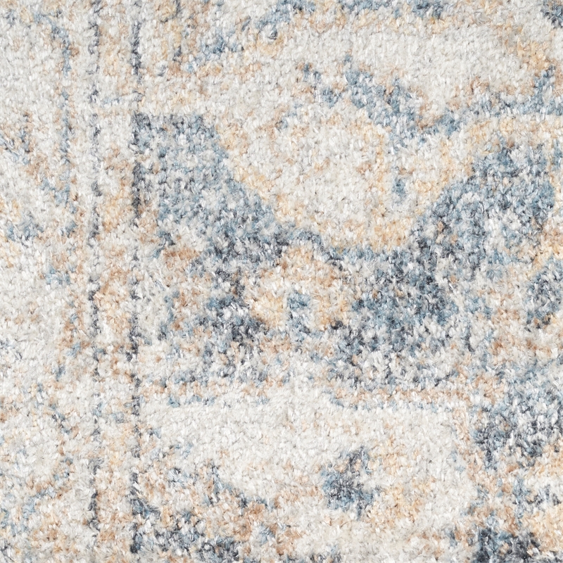 Nourison Astra Machine Washable 9' x 12' Grey/Blue Vintage Indoor Rug