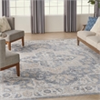 Nourison Astra Machine Washable 9' x 12' Grey/Blue Vintage Indoor Rug