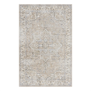 Nourison Astra Machine Washable 4' x 6' Beige Vintage Indoor Rug