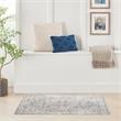 Nourison Astra Machine Washable 4' x 6' Denim Multi Vintage Indoor Rug