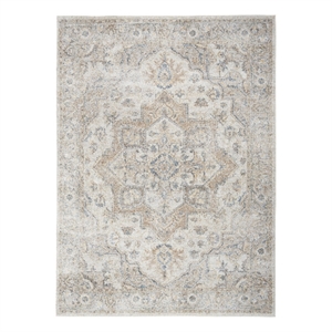 Nourison Home Astra Machine Washable 7' x 9' Silver Gray Fabric Area Rug