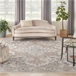 Nourison Home Astra Machine Washable 8' x 10' Silver Gray Fabric Area Rug
