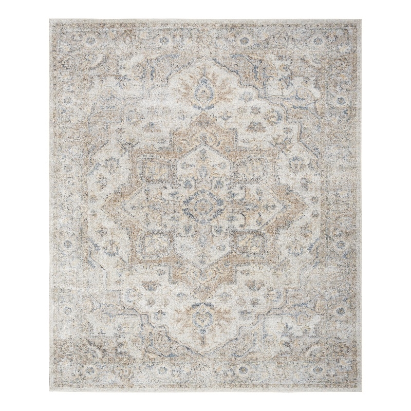 Nourison Home Astra Machine Washable 8' x 10' Silver Gray Fabric Area Rug