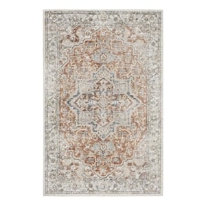 Nourison Astra Machine Washable 4' x 6' Gold/Multicolor Vintage Indoor Rug