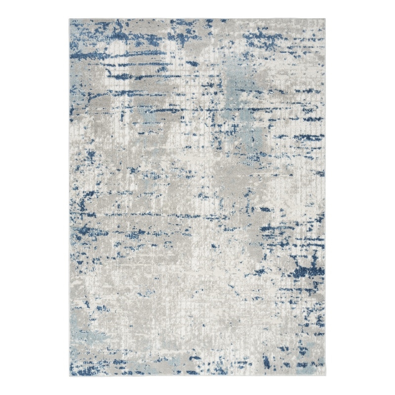 Nourison Concerto 4' x 6' Ivory Gray Blue Fabric Modern Area Rug (4' x 6')