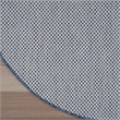 Nourison Courtyard 5' x 8' Oval Ivory Blue Fabric Modern Area Rug (8' Oval)
