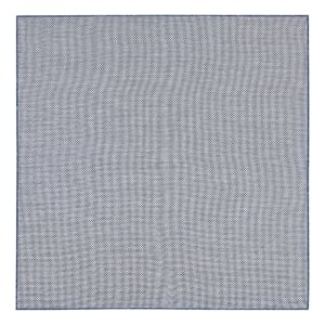 Nourison Courtyard 6' x Square Ivory Blue Fabric Modern Area Rug (6' Square)