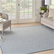 Nourison Courtyard 8' x Square Ivory Blue Fabric Modern Area Rug (8' Square)
