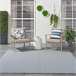 Nourison Courtyard 8' x Square Ivory Blue Fabric Modern Area Rug (8' Square)