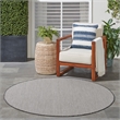 Nourison Courtyard 4' x Round Ivory Charcoal Fabric Modern Area Rug (4' Round)
