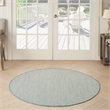 Nourison Courtyard 4' x Round Ivory Aqua Fabric Modern Area Rug (4' Round)