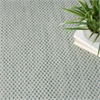 Nourison Courtyard 5' x Round Ivory Aqua Fabric Modern Area Rug (5' Round)
