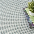 Nourison Courtyard 5' x 8' Oval Ivory Aqua Fabric Modern Area Rug (8' Oval)