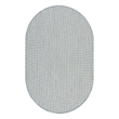 Nourison Courtyard 5' x 8' Oval Ivory Aqua Fabric Modern Area Rug (8' Oval)
