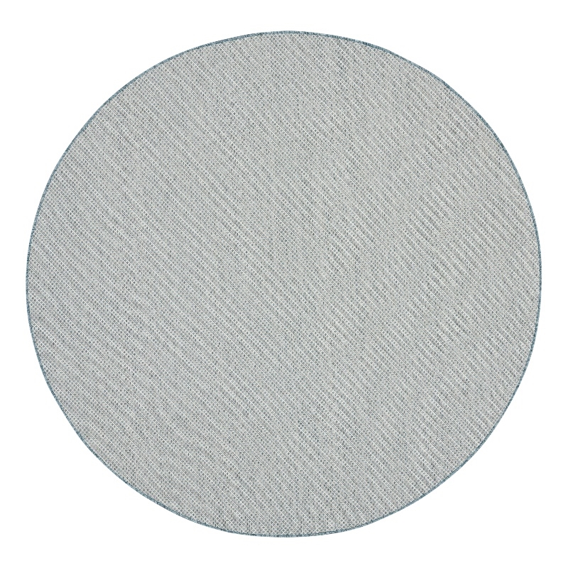 Nourison Courtyard 6' x Round Ivory Aqua Fabric Modern Area Rug (6' Round)