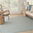 Nourison Courtyard 6' x Square Ivory Aqua Fabric Modern Area Rug (6' Square)