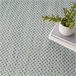 Nourison Courtyard 8' x Round Ivory Aqua Fabric Modern Area Rug (8' Round)