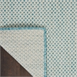 Nourison Courtyard 8' x Square Ivory Aqua Fabric Modern Area Rug (8' Square)