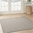 Nourison Courtyard 4' x Square Ivory Charcoal Fabric Modern Area Rug (4' Square)