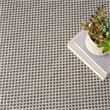 Nourison Courtyard 6' x Round Ivory Charcoal Fabric Modern Area Rug (6' Round)