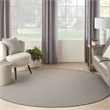 Nourison Courtyard 8' x Round Ivory Charcoal Fabric Modern Area Rug (8' Round)