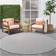Nourison Courtyard 8' x Round Ivory Charcoal Fabric Modern Area Rug (8' Round)