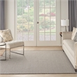 Nourison Courtyard 8' x Square Ivory Charcoal Fabric Modern Area Rug (8' Square)