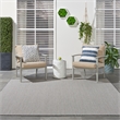 Nourison Courtyard 8' x Square Ivory Charcoal Fabric Modern Area Rug (8' Square)