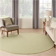 Nourison Courtyard 6' x Round Ivory Green Fabric Modern Area Rug (6' Round)