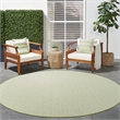 Nourison Courtyard 6' x Round Ivory Green Fabric Modern Area Rug (6' Round)
