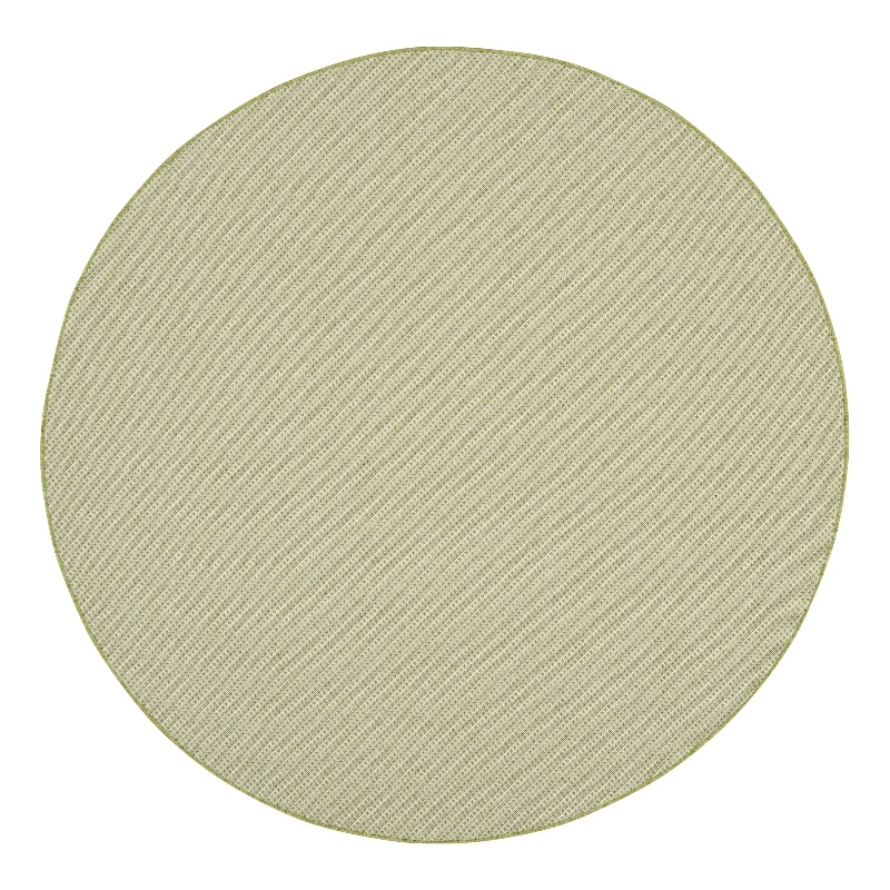 Nourison Courtyard 6' x Round Ivory Green Fabric Modern Area Rug (6' Round)