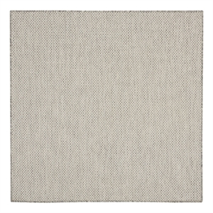 Nourison Courtyard 5' x Square Ivory Silver Fabric Modern Area Rug (5' Square)