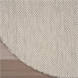 Nourison Courtyard 5' x 8' Oval Ivory Silver Fabric Modern Area Rug (8' Oval)