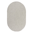Nourison Courtyard 5' x 8' Oval Ivory Silver Fabric Modern Area Rug (8' Oval)