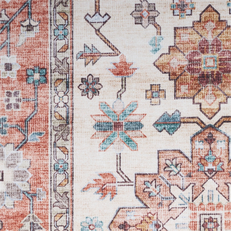 Nourison Fulton 8' x 10' Fabric Beige Multicolor Vintage Flatweave Indoor Rug