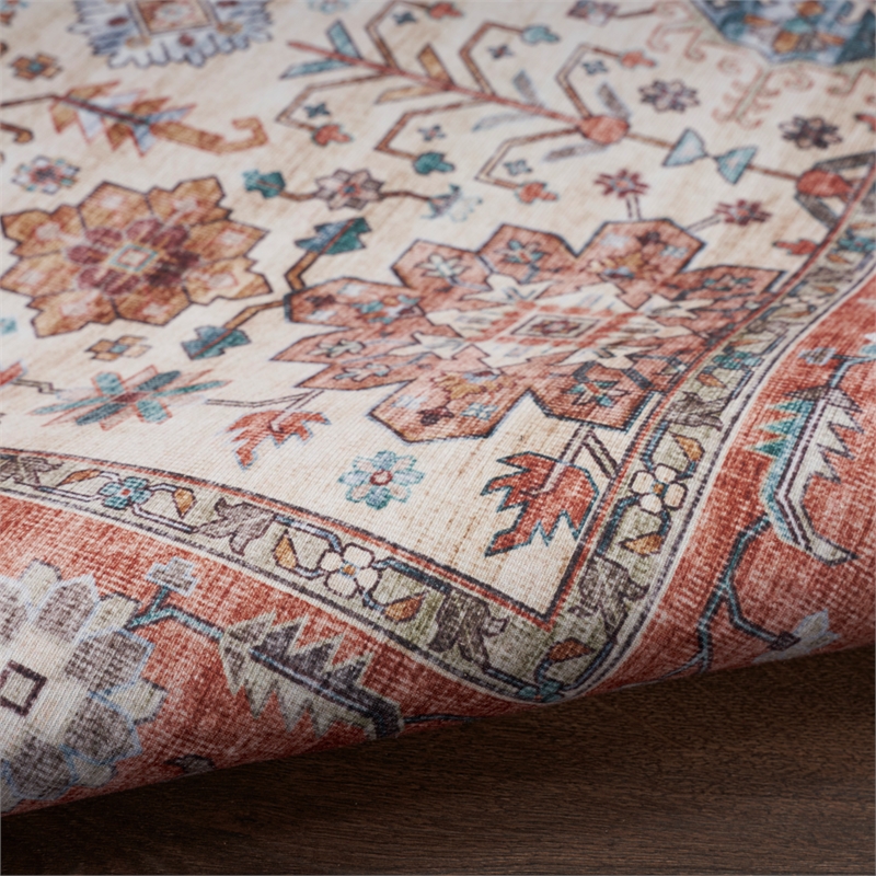 Nourison Fulton 8' x 10' Fabric Beige Multicolor Vintage Flatweave Indoor Rug