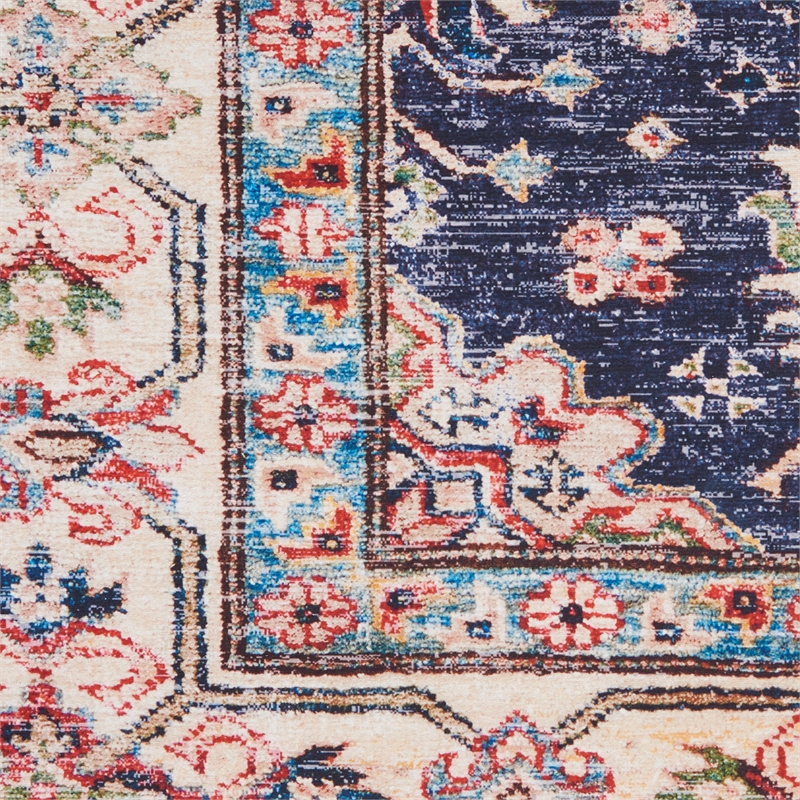 Nourison Fulton 8' x 10' Fabric Navy Blue Vintage Flatweave Indoor Rug