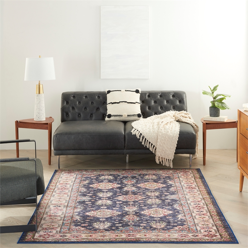 Nourison Fulton 8' x 10' Fabric Navy Blue Vintage Flatweave Indoor Rug