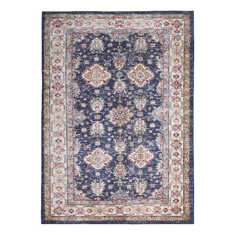 Nourison Fulton 8' x 10' Fabric Navy Blue Vintage Flatweave Indoor Rug