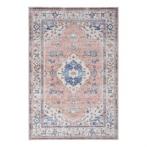 Nourison Fulton 7'10&quot x 9'10&quot Fabric Coral Orange Vintage Flatweave Indoor Rug