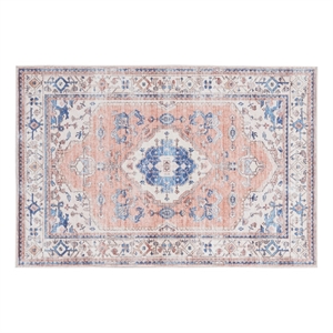 Nourison Fulton 2' x 3' Fabric Coral Orange Vintage Flatweave Indoor Rug